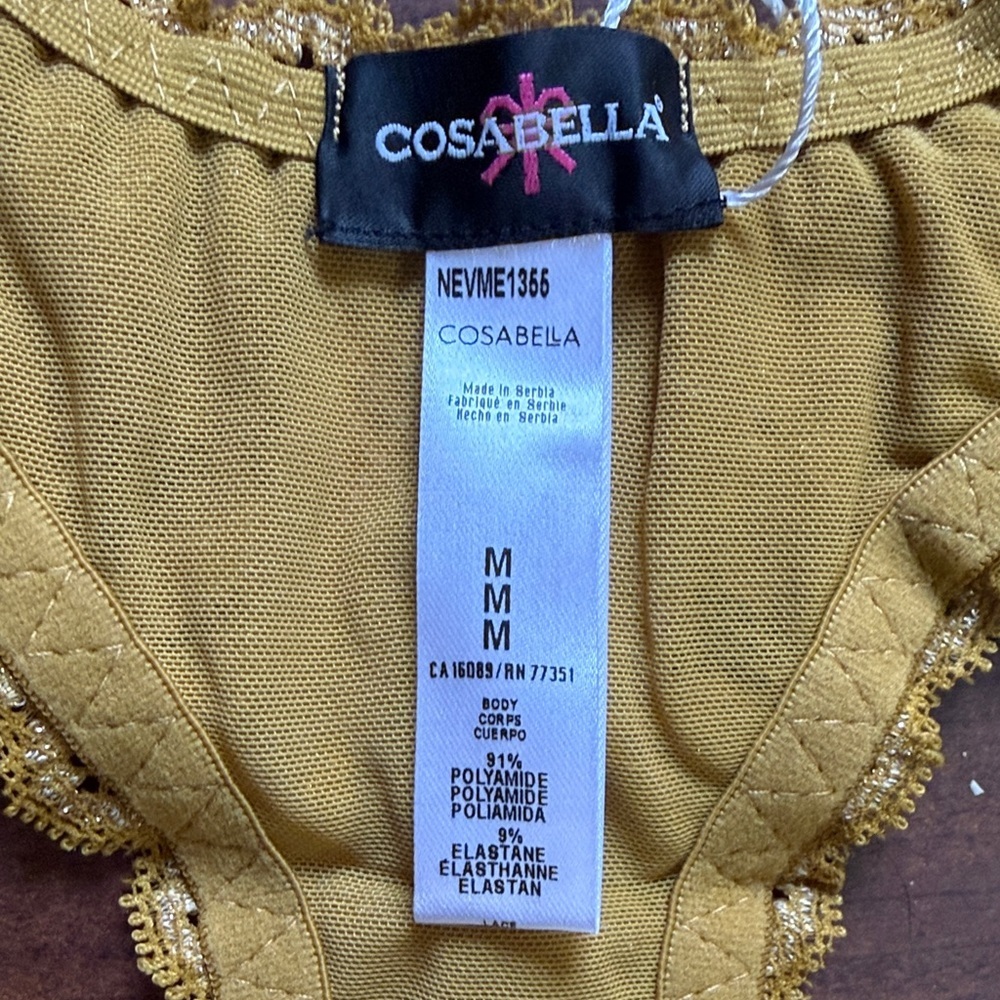 Cosabella Mustard and Gold Curvy Racie Racer Back Medium - Picture 2 of 5
